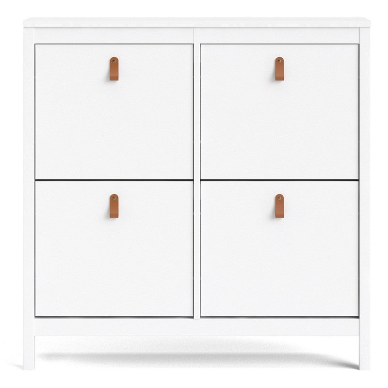 Barcelona Shoe cabinet 4 compartments in White