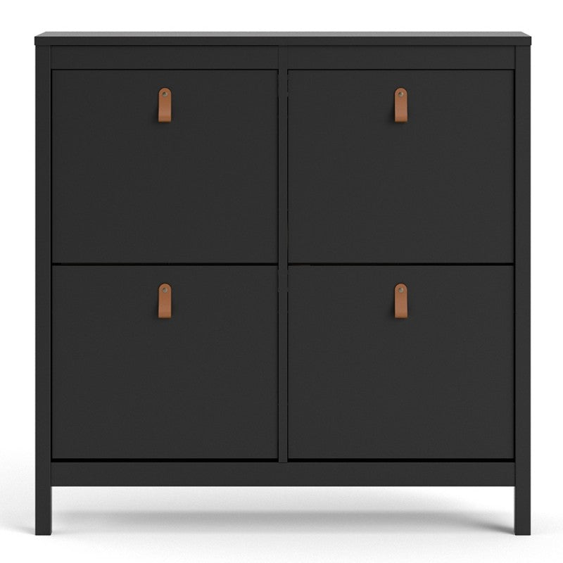 Barcelona Shoe cabinet 4 compartments in Matt Black