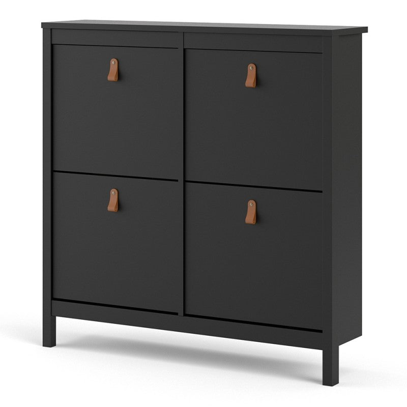 Barcelona Shoe cabinet 4 compartments in Matt Black