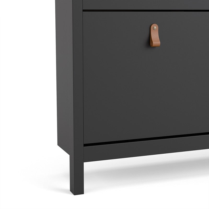 Barcelona Shoe cabinet 4 compartments in Matt Black