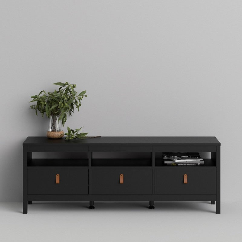 Barcelona Tv-unit 3 drawers in Matt Black