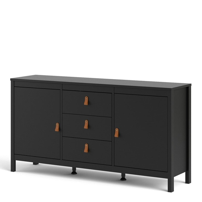 Barcelona Sideboard 2 doors + 3 drawers  in Matt Black