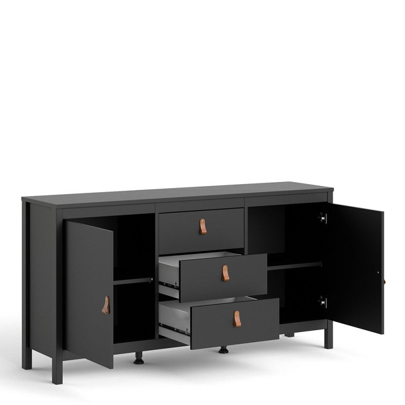 Barcelona Sideboard 2 doors + 3 drawers  in Matt Black