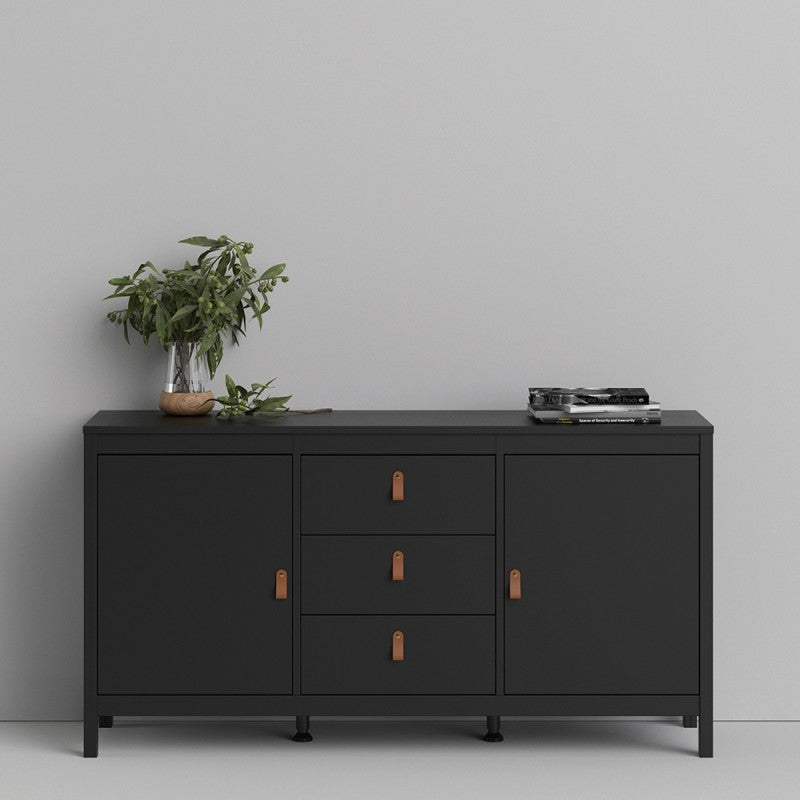 Barcelona Sideboard 2 doors + 3 drawers  in Matt Black