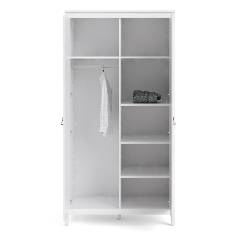 Barcelona Wardrobe with 2 doors in White