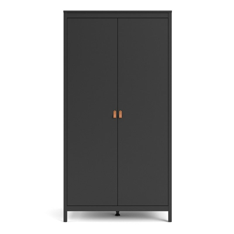 Barcelona Wardrobe with 2 doors in Matt Black