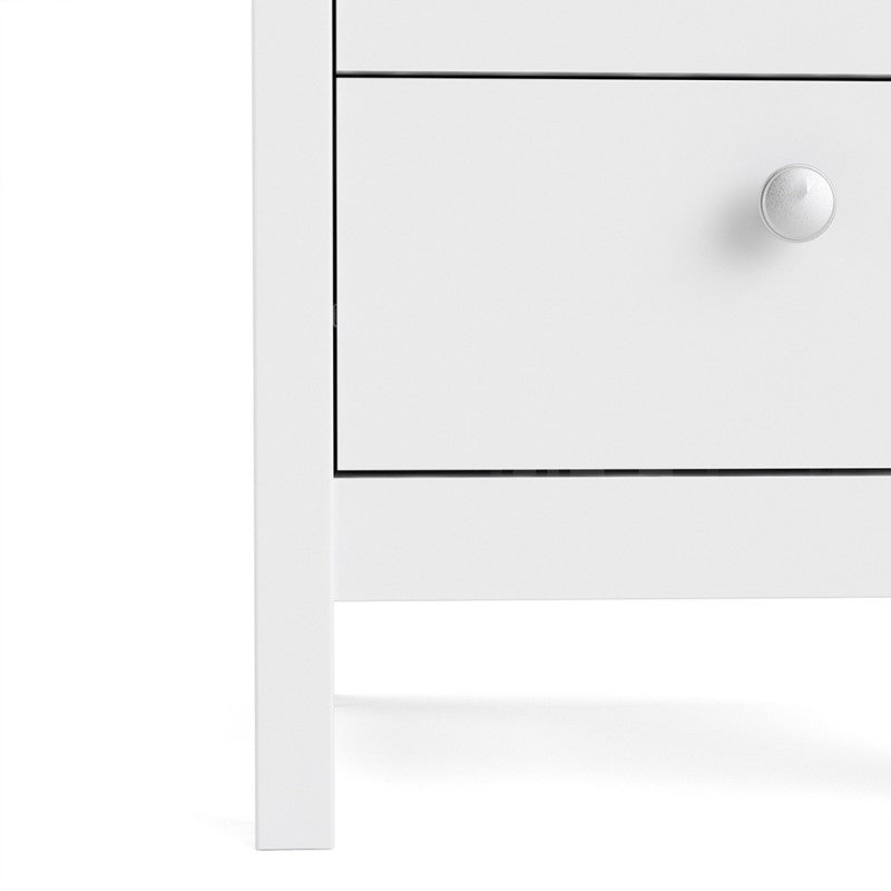 Madrid Bedside Table 2 drawers in White