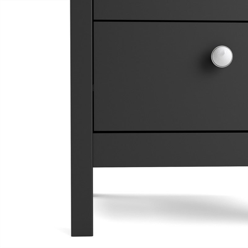 Madrid Bedside Table 2 drawers in Matt Black