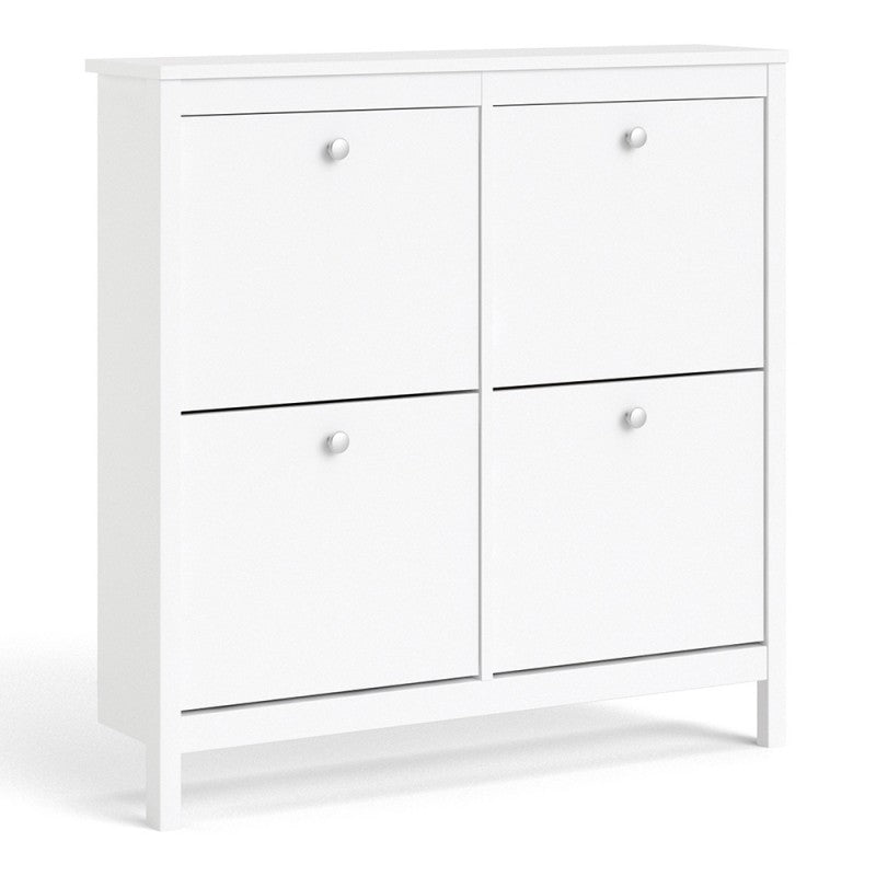 Madrid Shoe cabinet 4 compartments in White