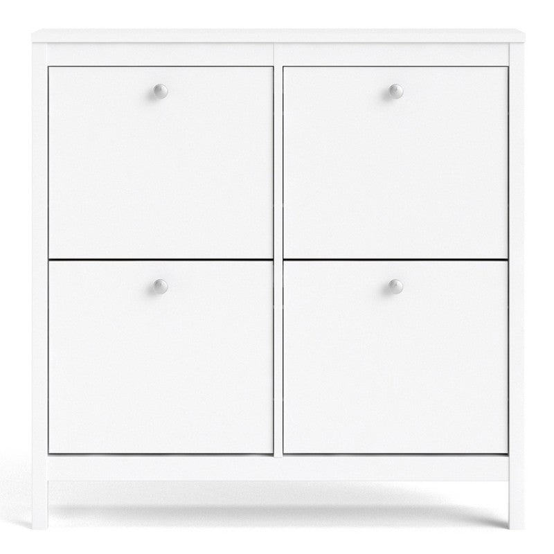 Madrid Shoe cabinet 4 compartments in White