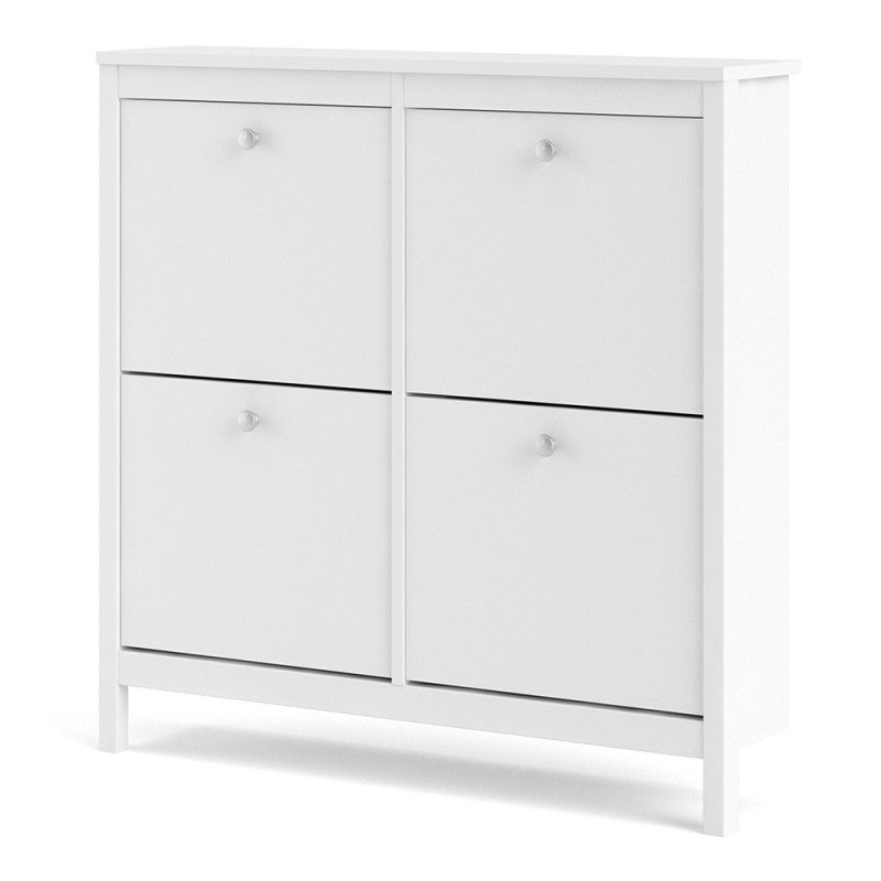 Madrid Shoe cabinet 4 compartments in White