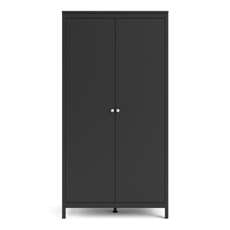 Madrid Wardrobe with 2 doors in Matt Black