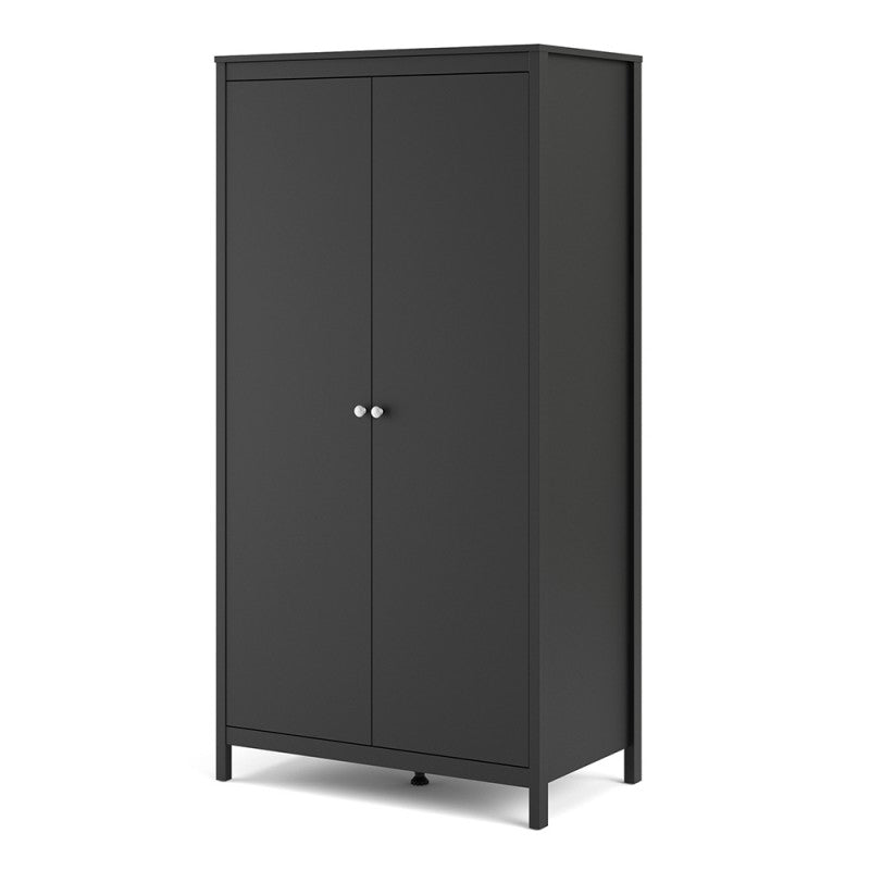 Madrid Wardrobe with 2 doors in Matt Black