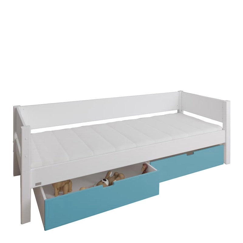 Manis-h White Day Bed and 2 drawers in Petroleum