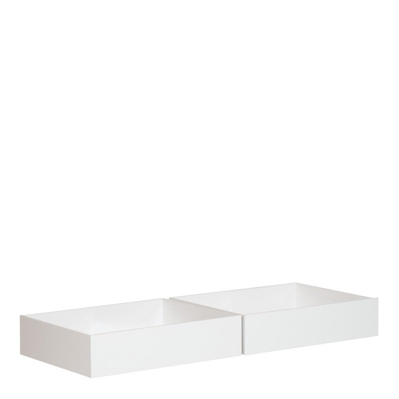 Huxie 2 x White Underbed Drawers