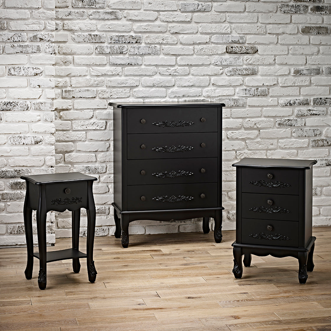 Antoinette 3 Drawer Chest Black