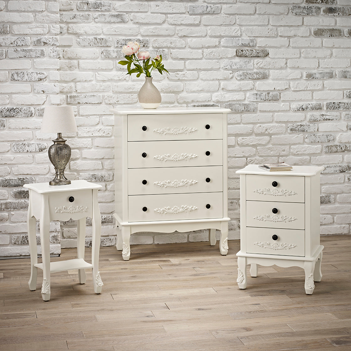 Antoinette 3 Drawer Chest White