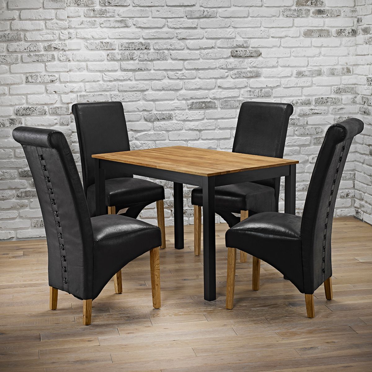 Copenhagen Dining Table Black Frame-Oiled Wood