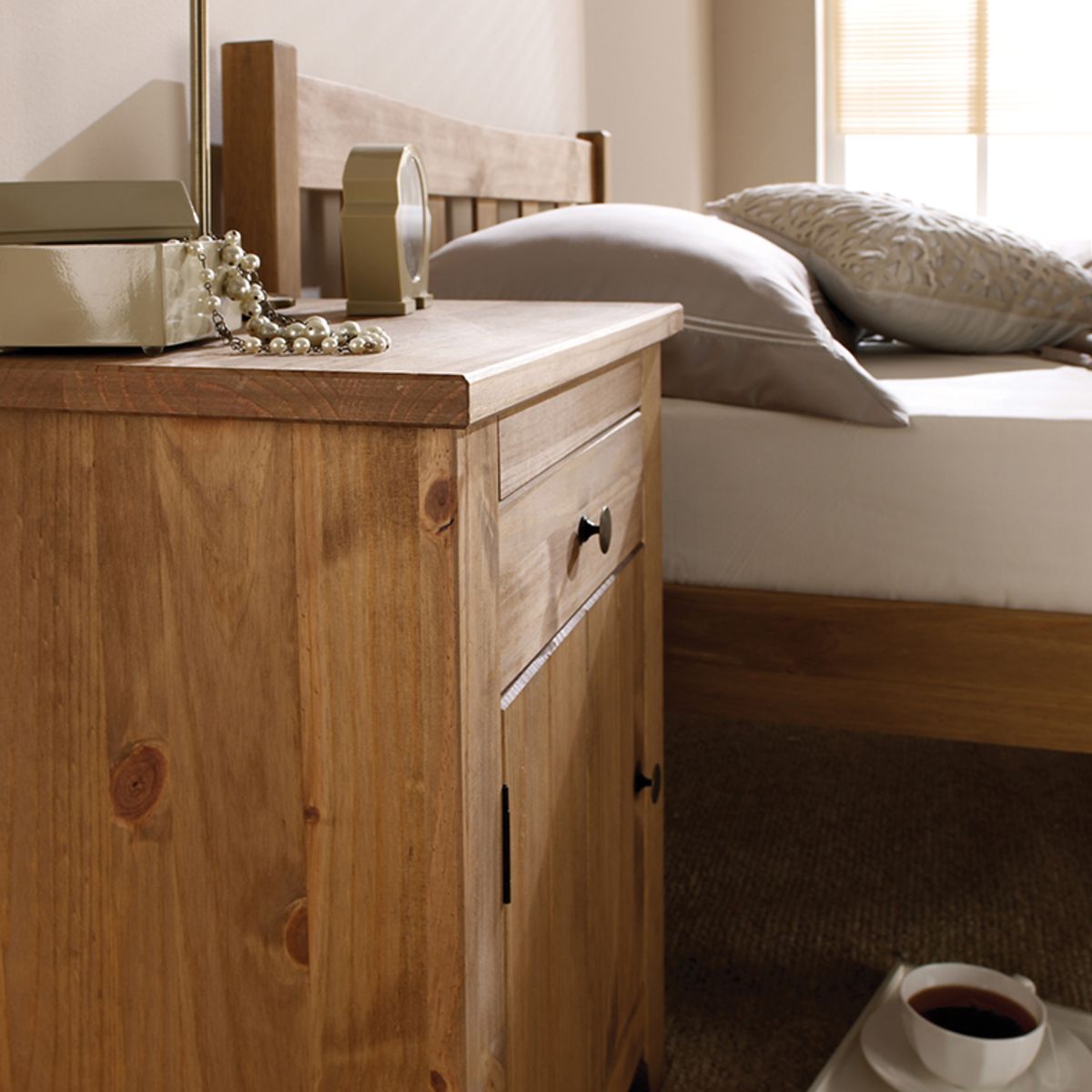 Havana Bedside Cabinet Pine