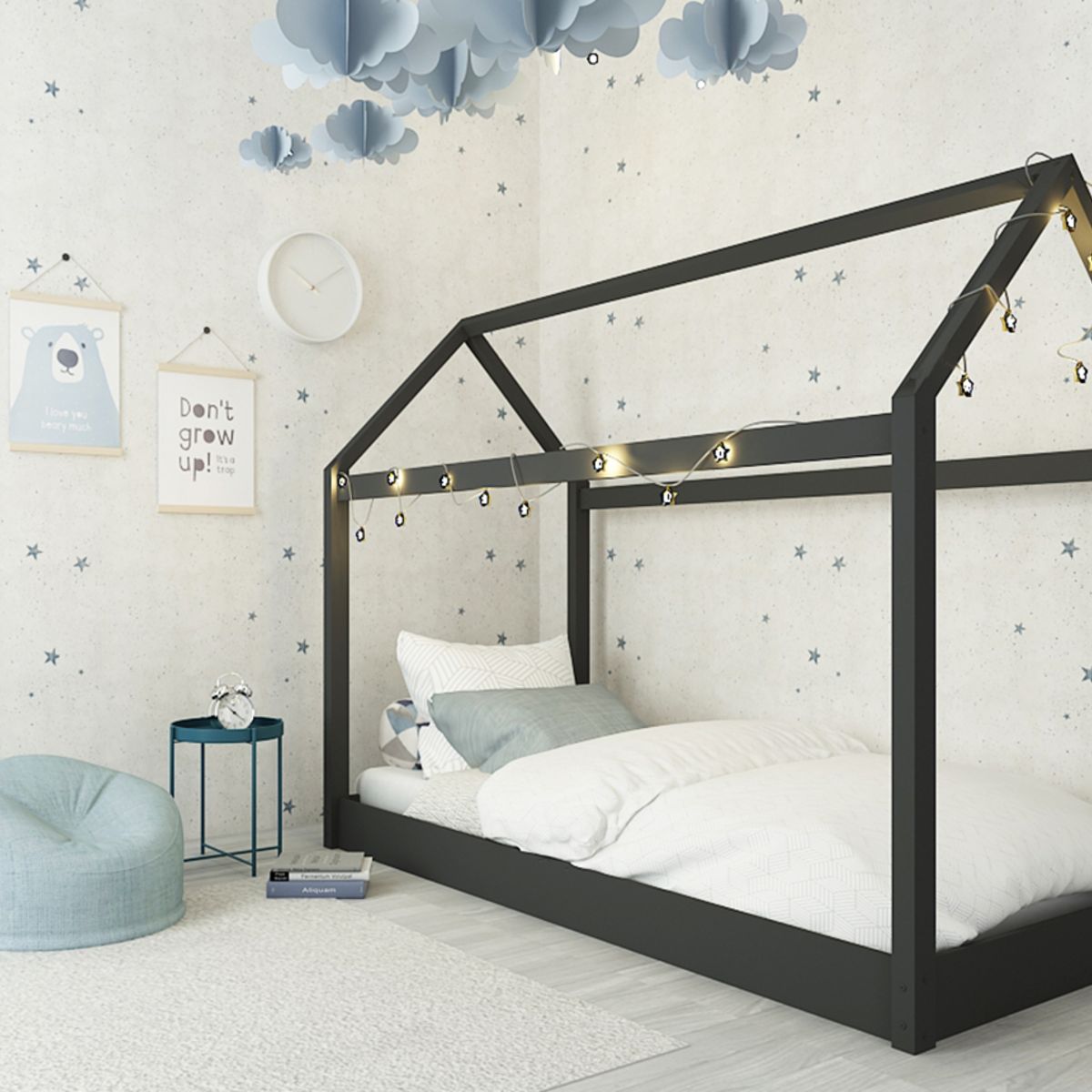 Hickory 3.0 Single Bed Black