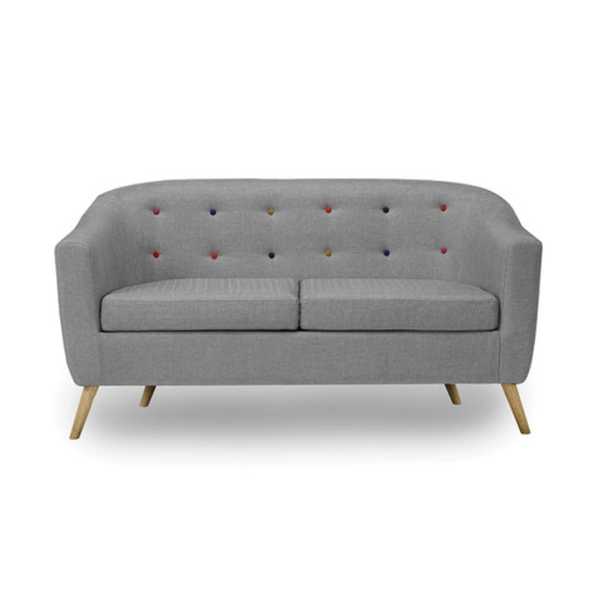 Hudson Sofa With Buttons Grey