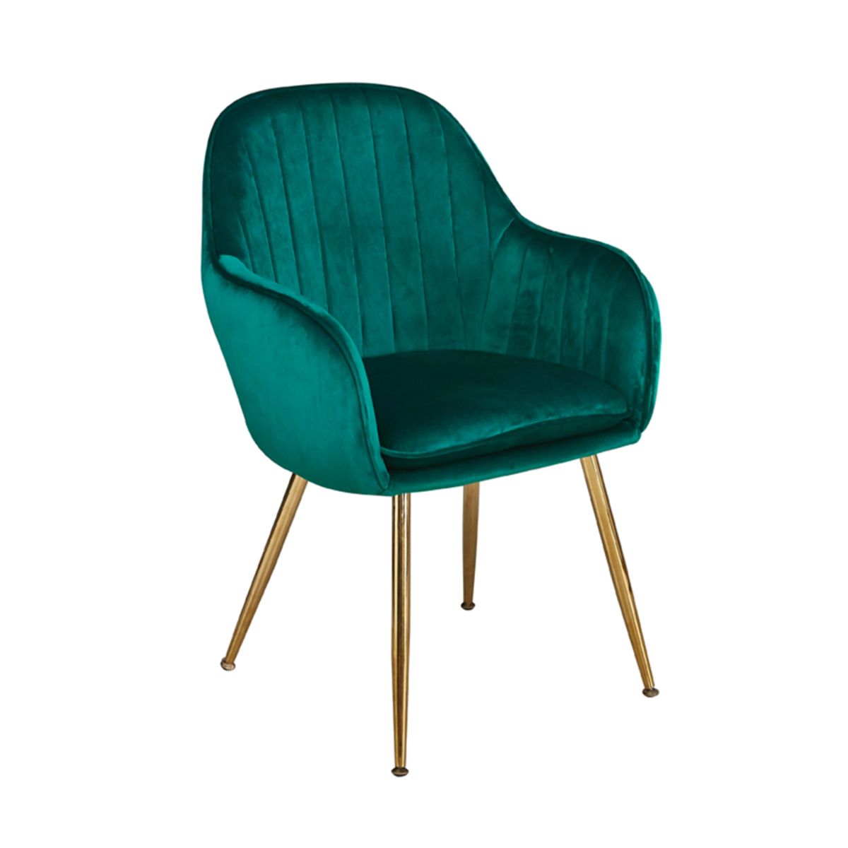 Lara Dining Chair Forest Green With Gold Legs (Pack of 2)