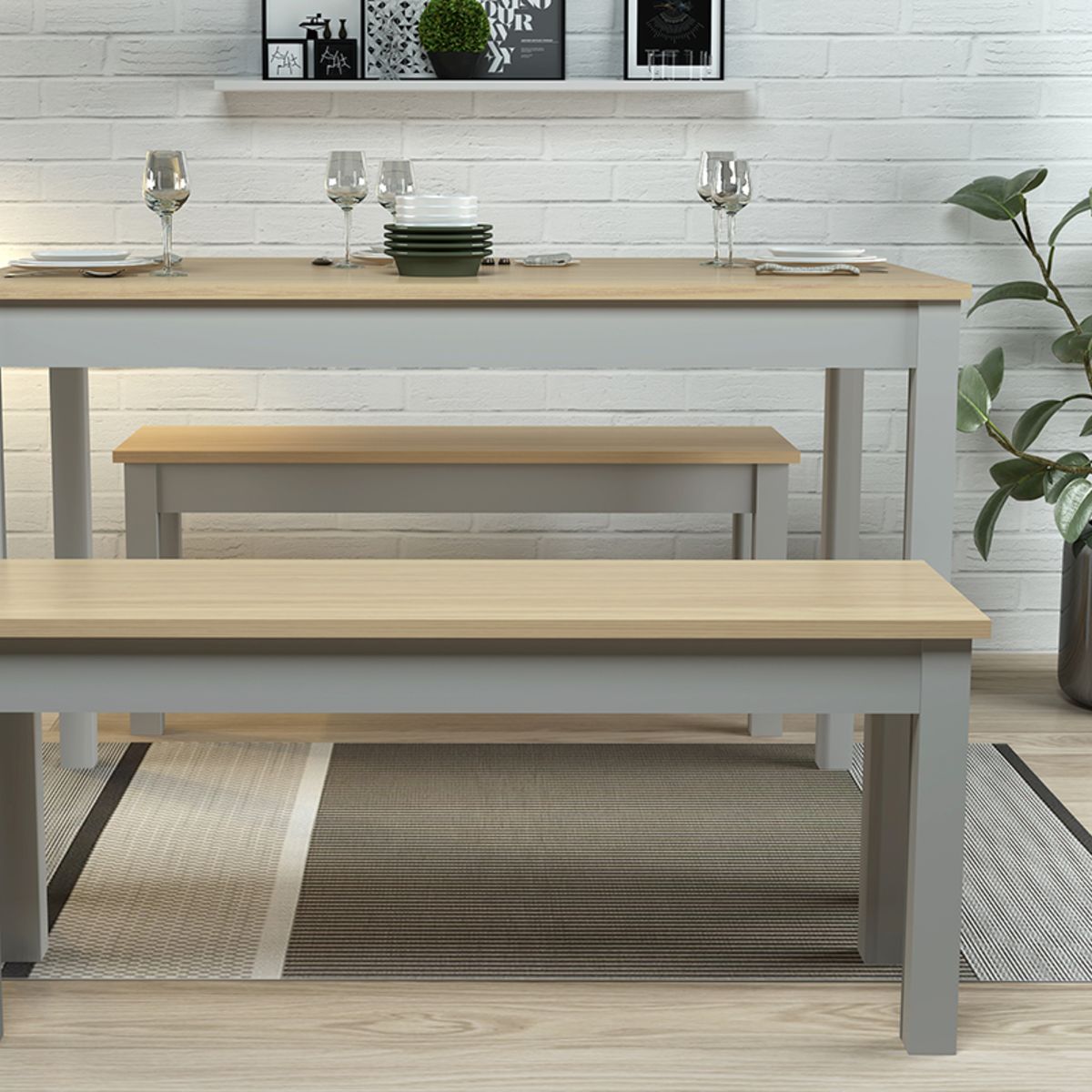 Ohio Dining Set Oak-Grey