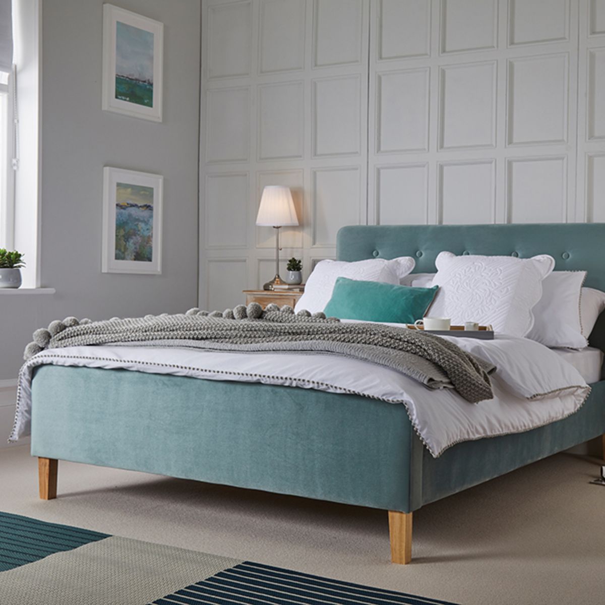 Pierre 4.6 Double Bed Aqua