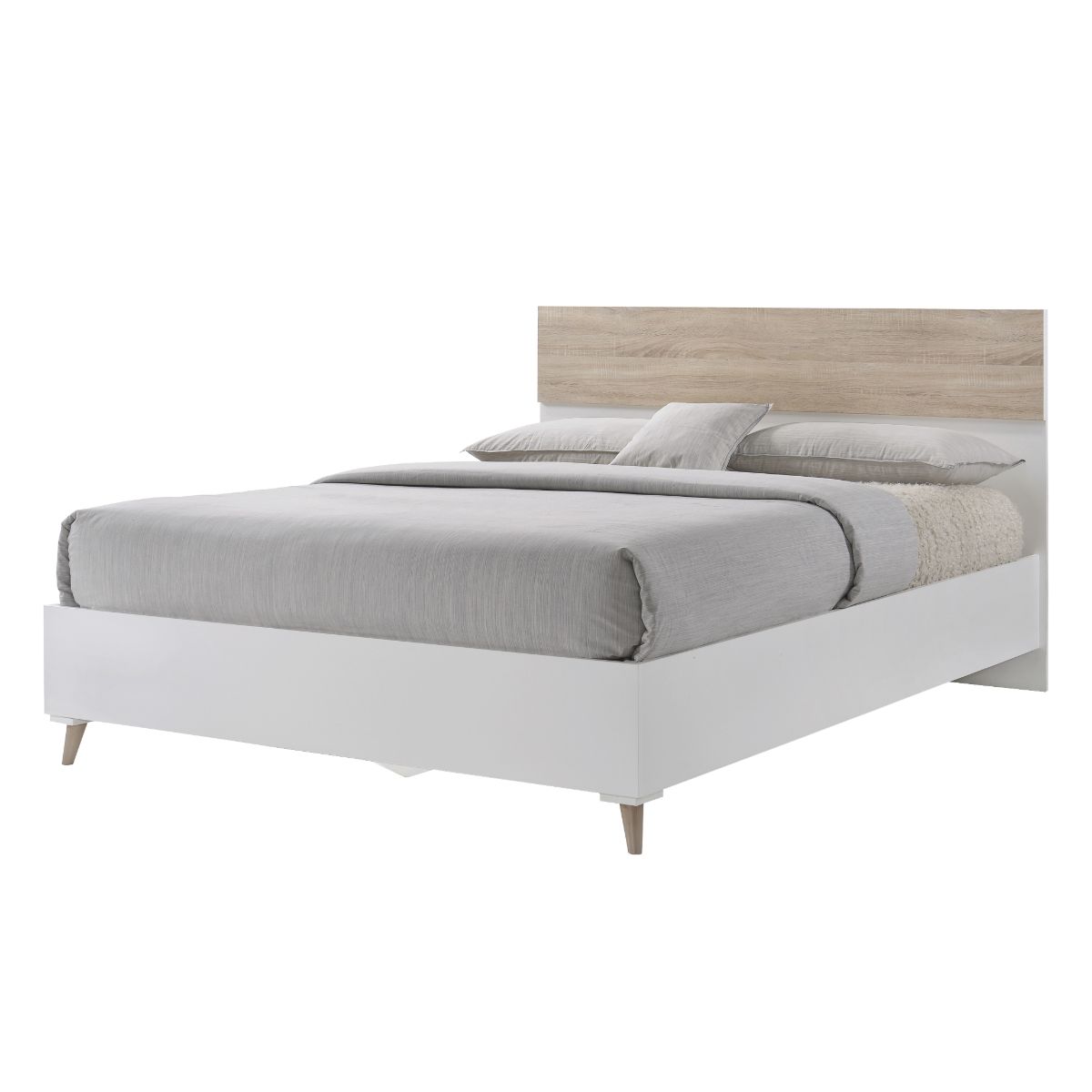 Stockholm 4.6 Double Bed White-Oak