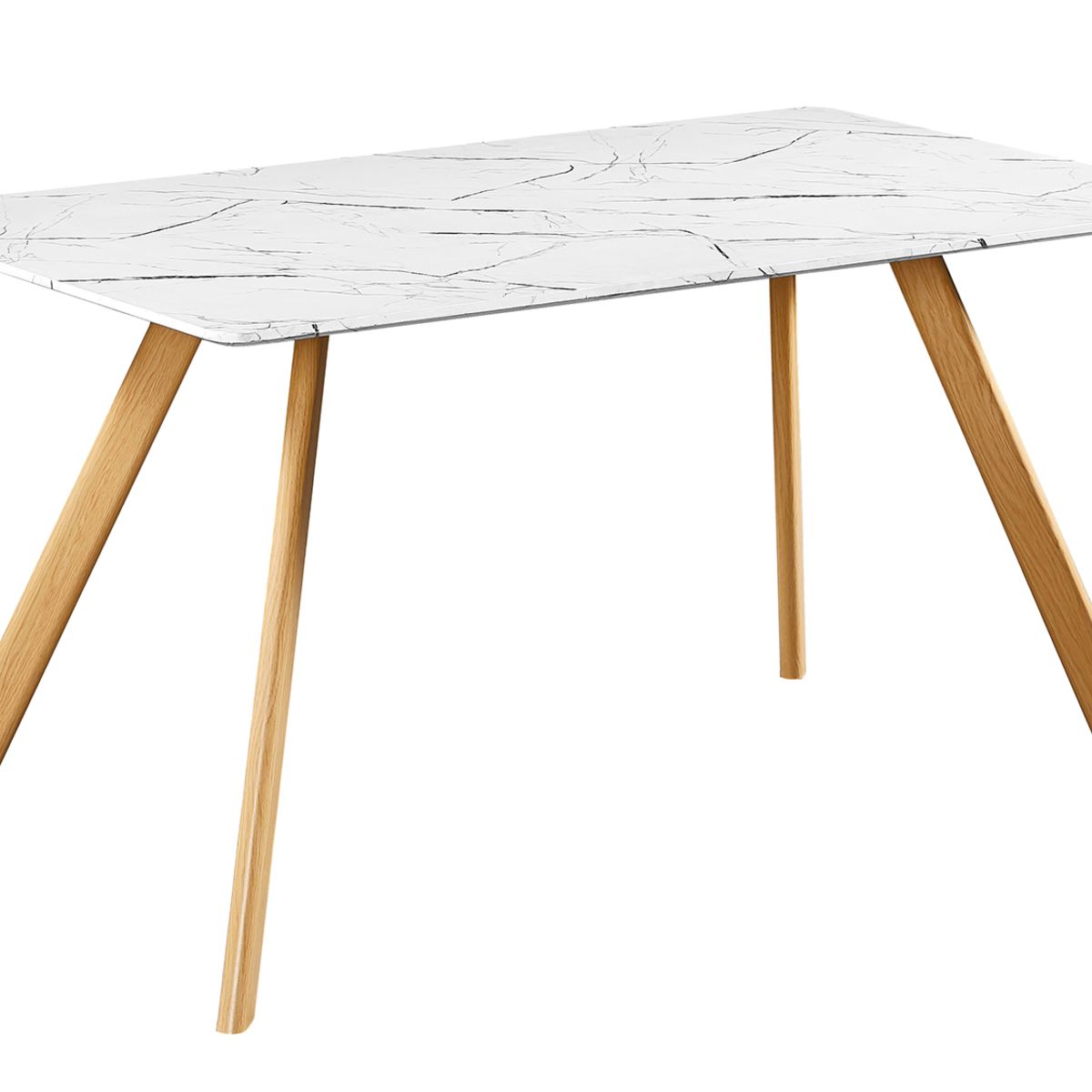 Venice White Dining Table Marble Effect