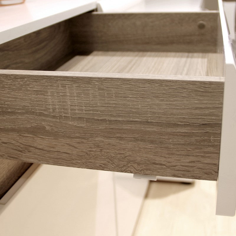 Chelsea Bedroom 4 drawer chest in white with an Truffle Oak Trim