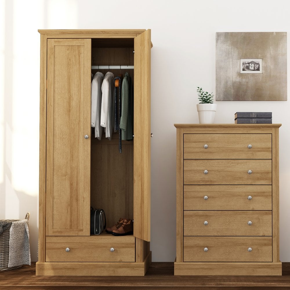 Devon 5 Drawer Chest Oak